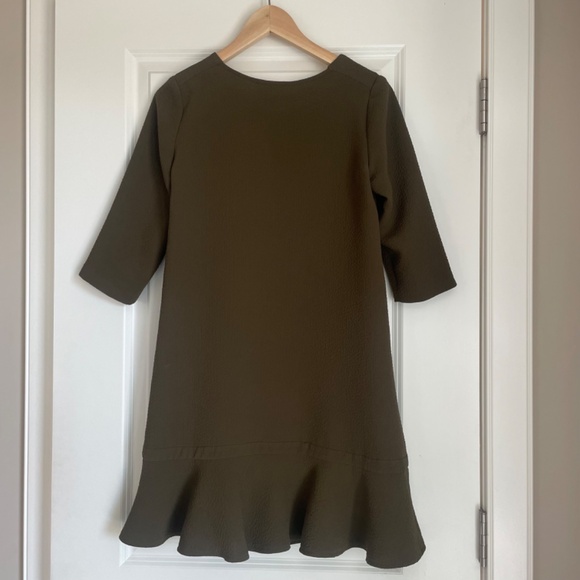 ba&sh Olive Green V-Neck Mini Orest Dress with Sleeves (Size 0 / XS / FR 34) EUC - Picture 2 of 5